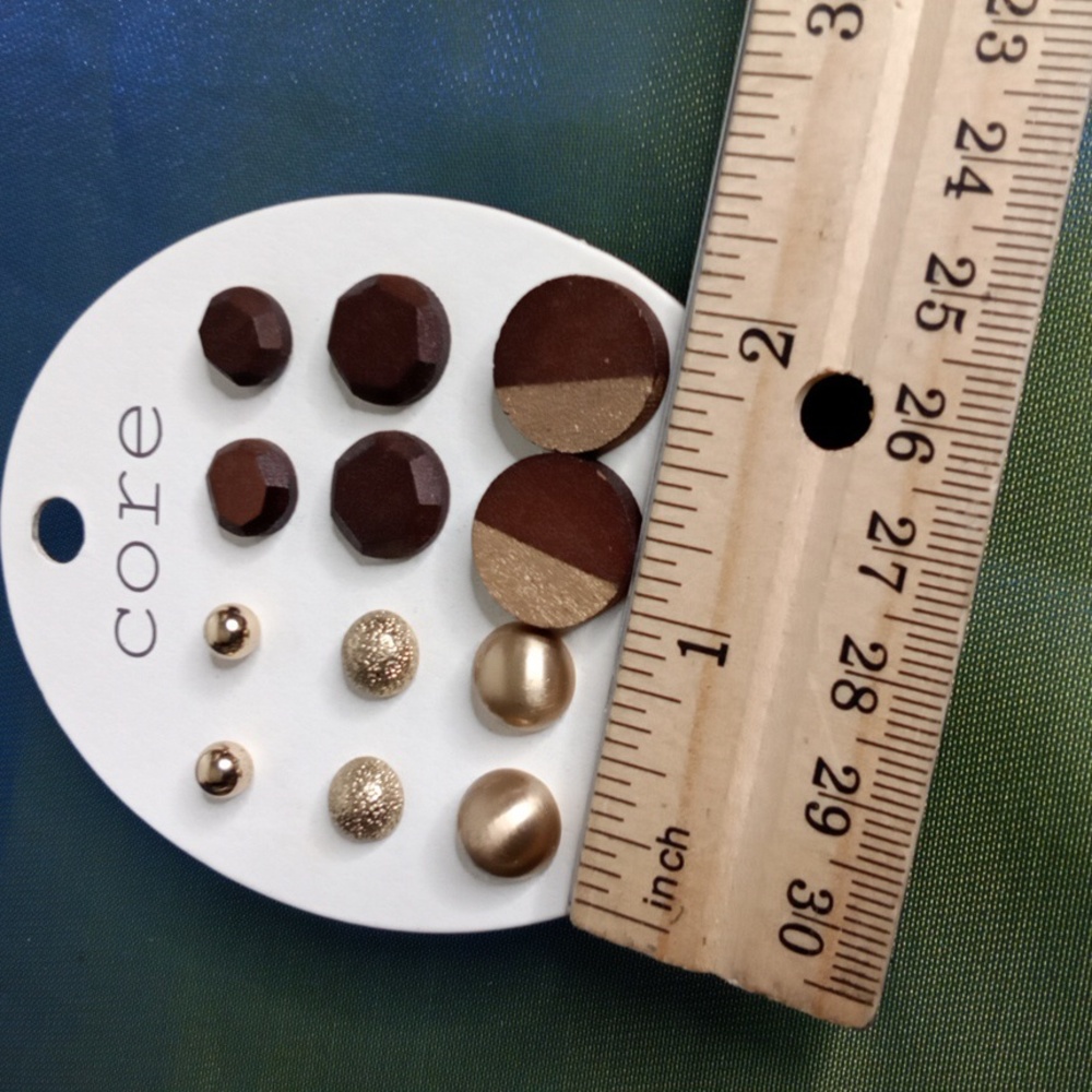 Western Chic Stud Earring Set 6 Rustic Pairs NEW - Picture 4 of 4